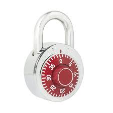 Candado de combinación disco 50mm rojo L26S50RJB  LOCK 
