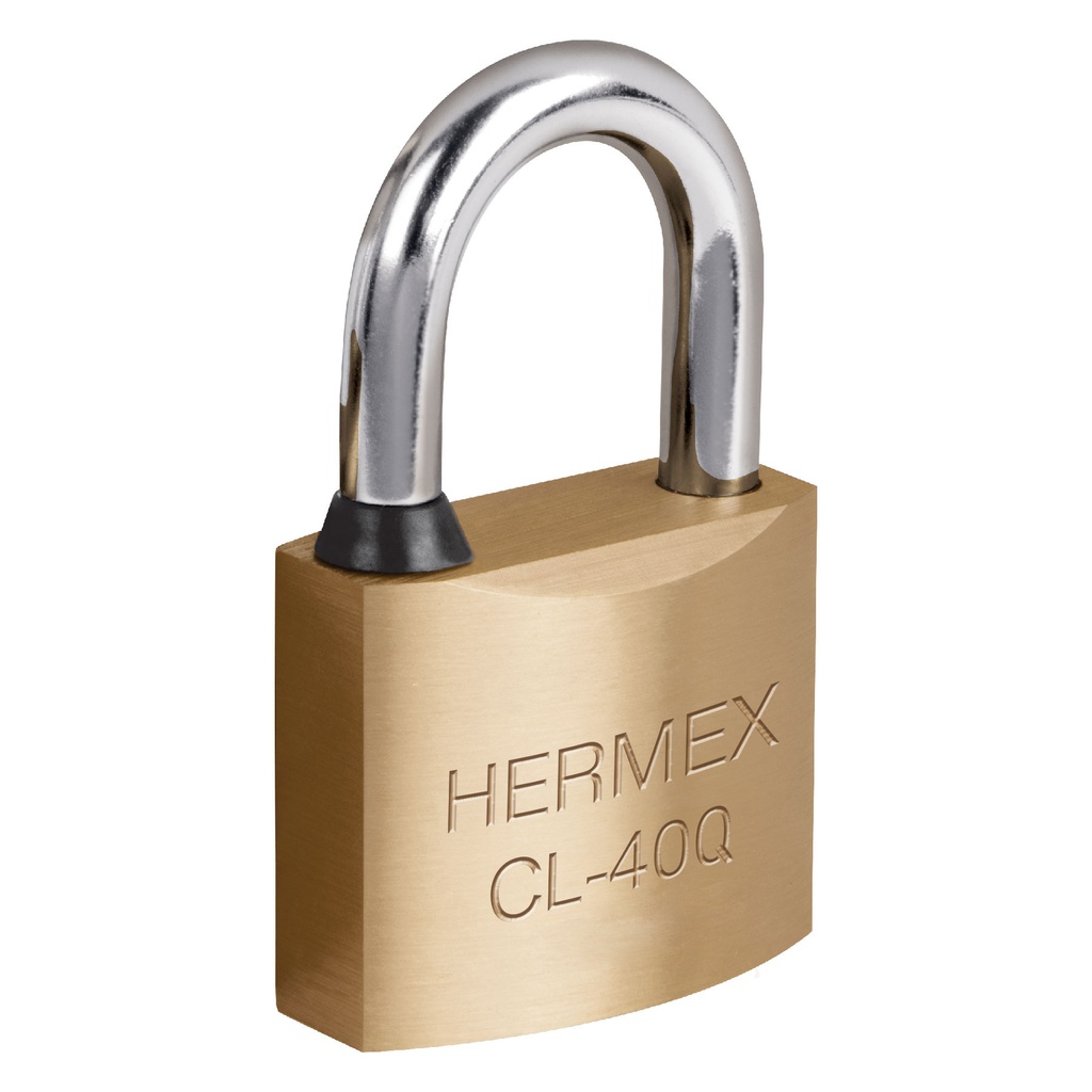 Candado de latÛn, 40mm, gancho corto, llave puntos, blister   43300  HERMEX 