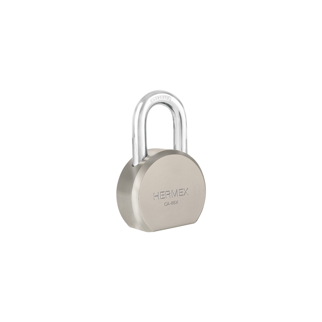 Candado redondo, 65mm, gancho corto, llave tetra, blister   43365  HERMEX 