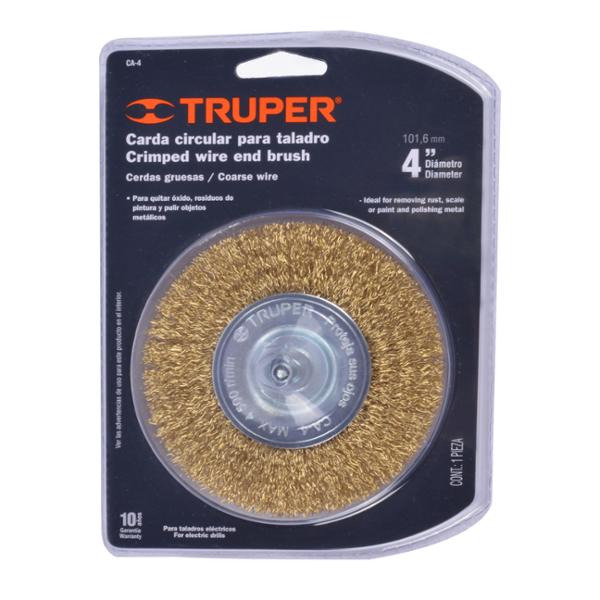 Carda circular 4', alambre fino, para taladro