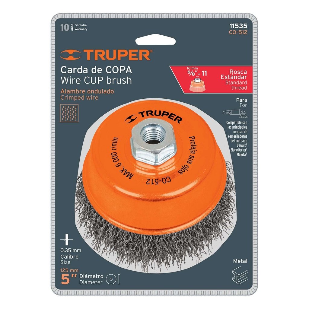 Carda copa ondulada 4"x0.35 rM14