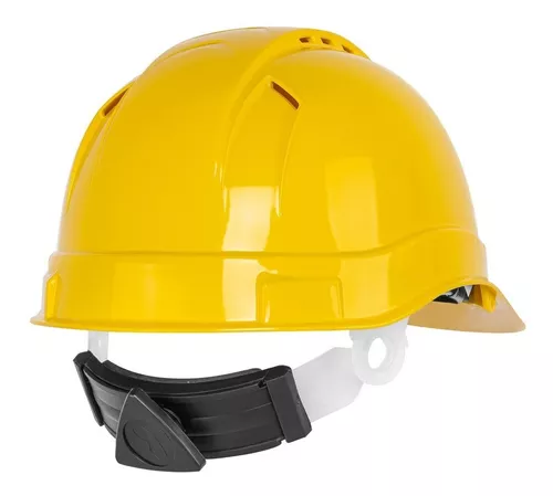 Casco de seguridad ventilado amarillo