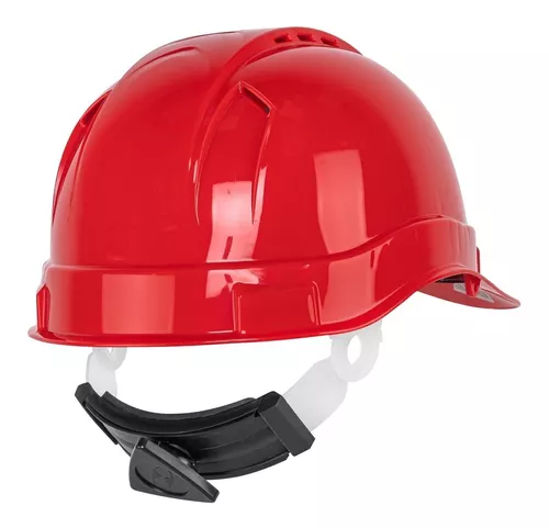 Casco de seguridad ventilado rojo
