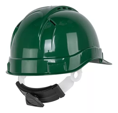Casco de seguridad ventilado verde