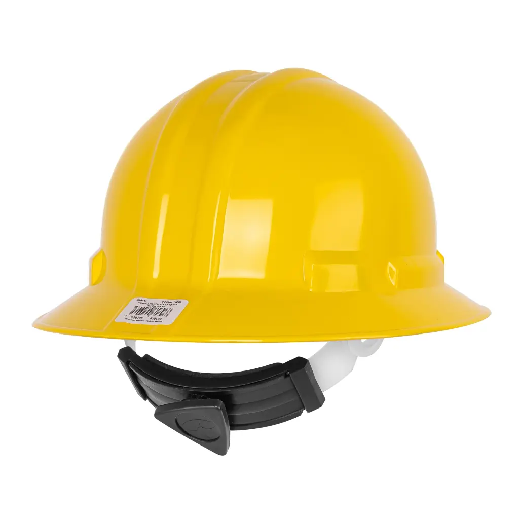 Casco de seguridad, amarillo, ala ancha