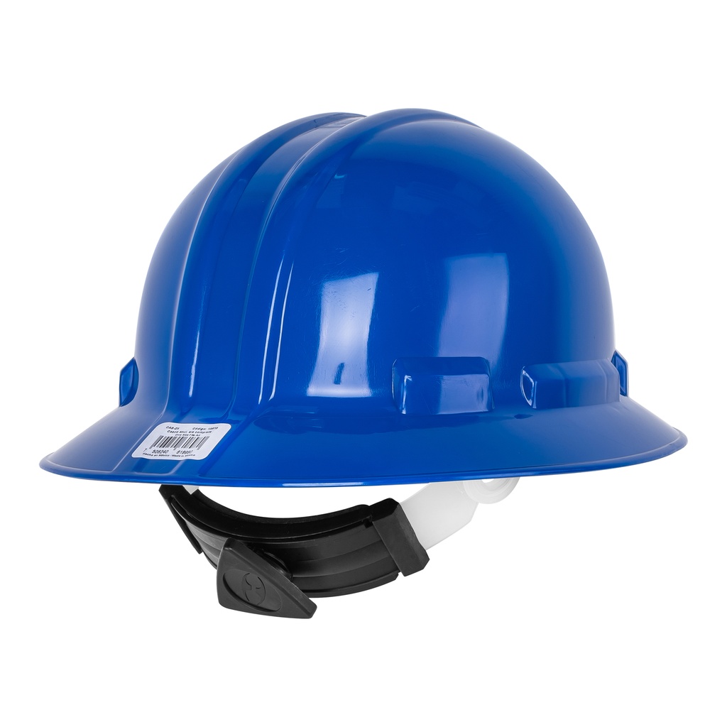 Casco de seguridad, azul, ala ancha