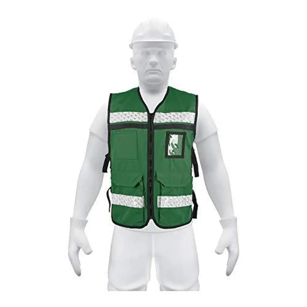 Chaleco brigadista con cintas reflejantes, color verde
