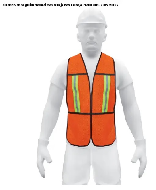 Chaleco de seguridad con cintas reflejantes, naranja, Pretul