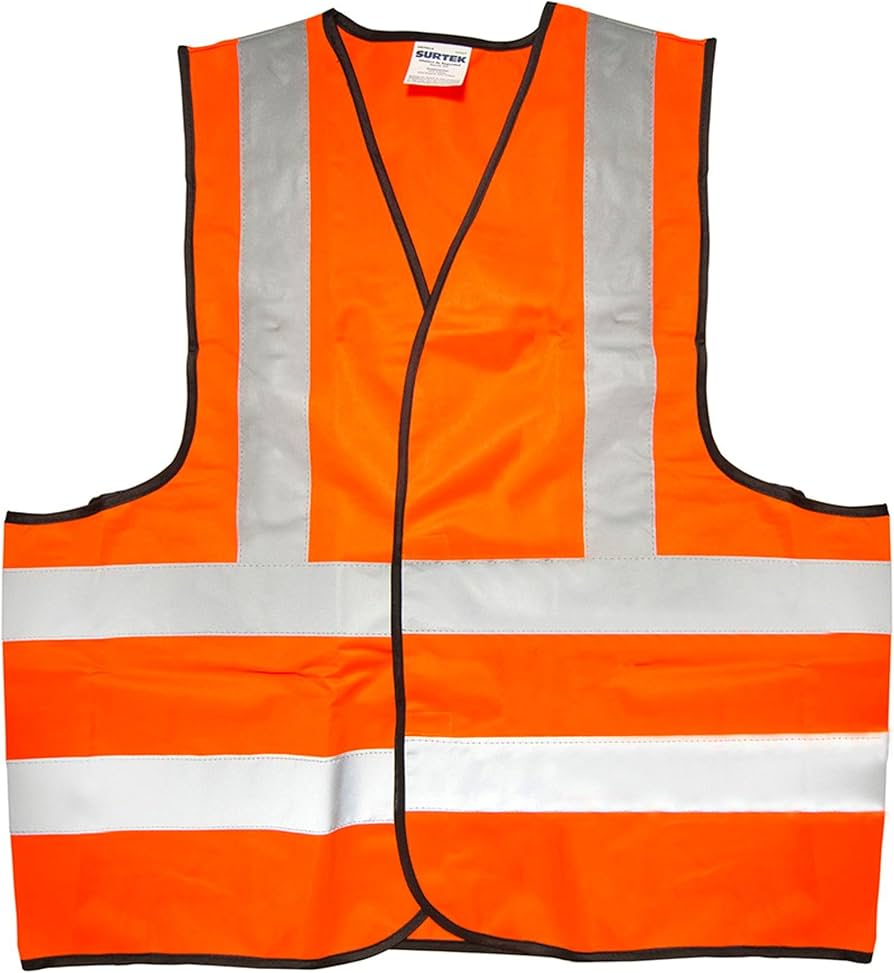 Chaleco de seguridad tela naranja con cintas reflejantes