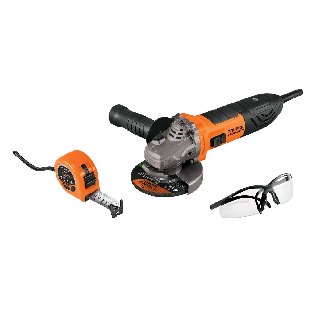 Combo Esmeriladora 4-1/2' 800W c/lentes de seg y flexÛmetro
