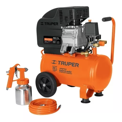 Compresor de aire 2HP 25L con pistola y manguera