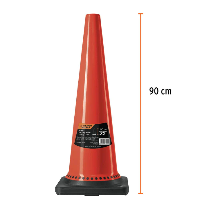 Cono de precauciÛn con base negra, 90 cm, Expert