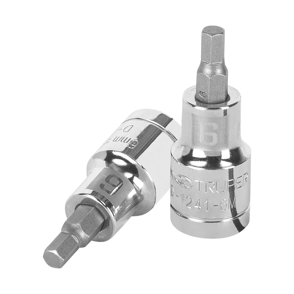 Dados de punta hexagonal, cuadro 1/2' de 6mm.