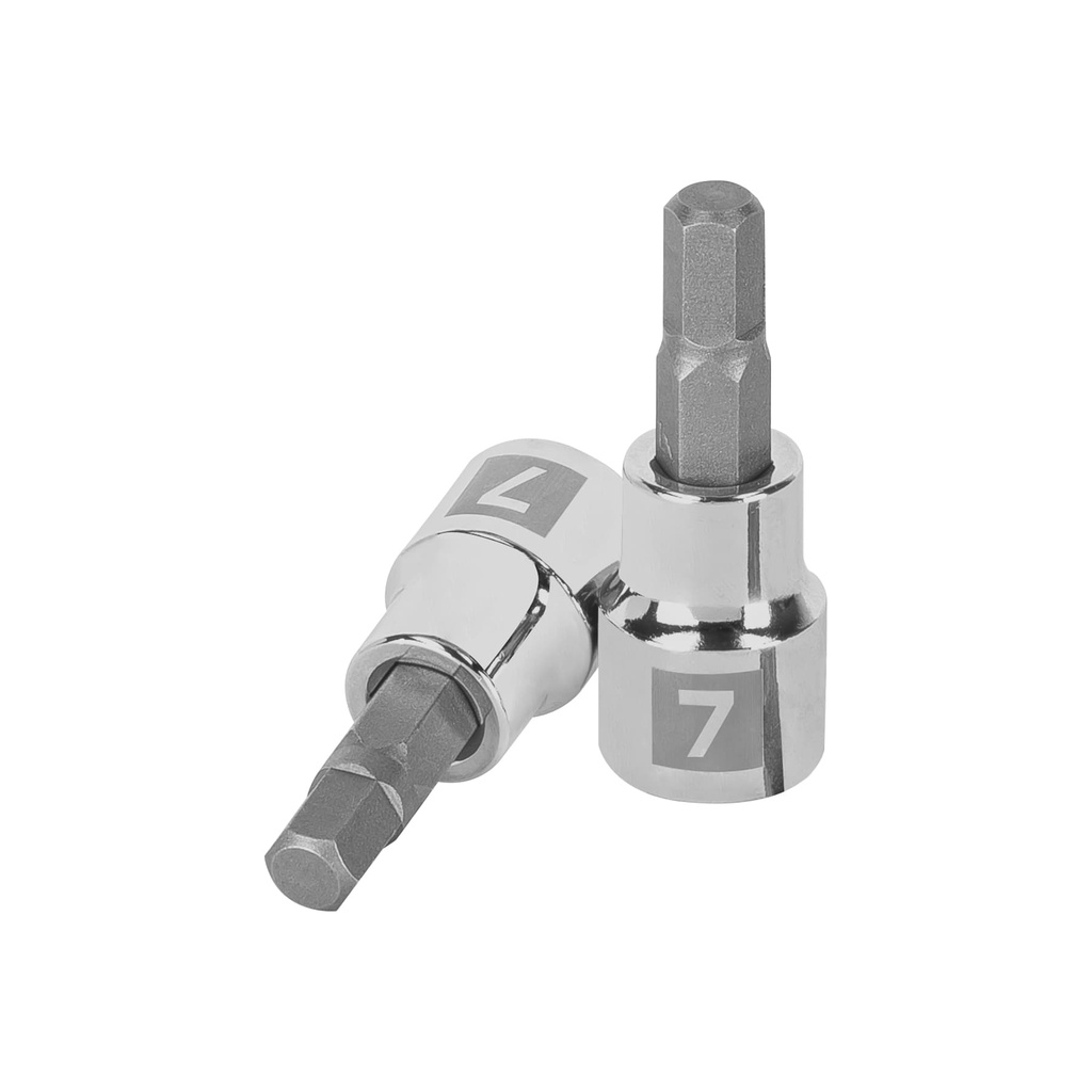 Dados de punta hexagonal, cuadro 3/8' de 7mm.