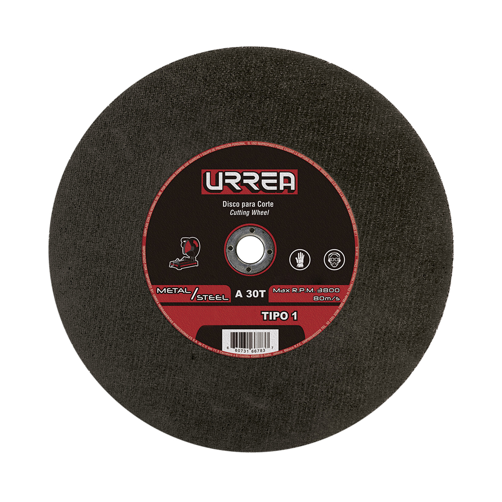 Disco abrasivo tipo 1 para metal 14 x 1/8" uso general