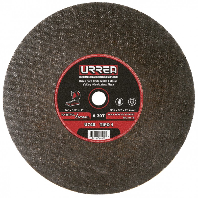 Disco abrasivo tipo 1 para metal 7 x 1/8" uso mega pesado