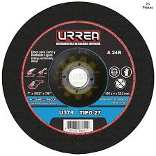 Disco abrasivo tipo 27 para acero inoxidable 7 x 5/32"uso extra pesado