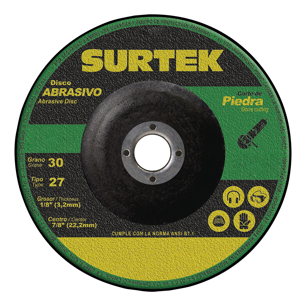 Disco abrasivo tipo 27 para corte de piedra 9x1/8"