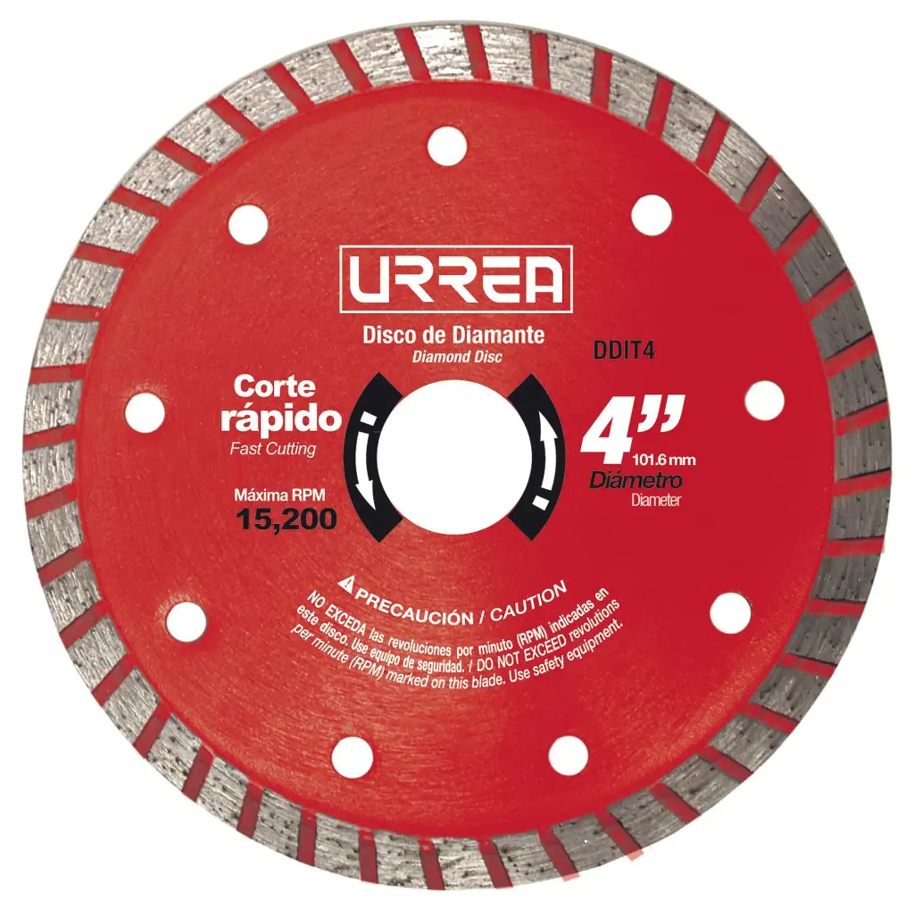 Disco de diamante uso industrial corte turbo 4"