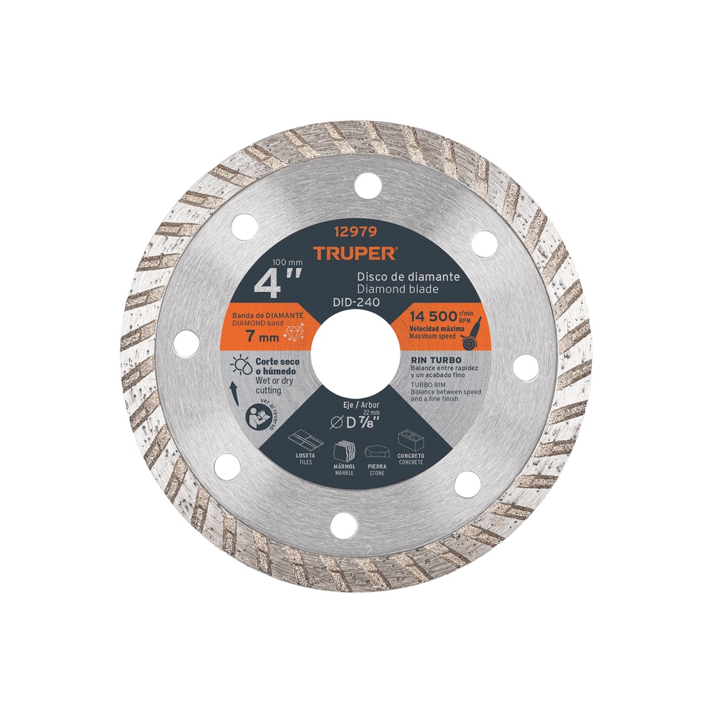 Disco de diamante, rin turbo, 4'