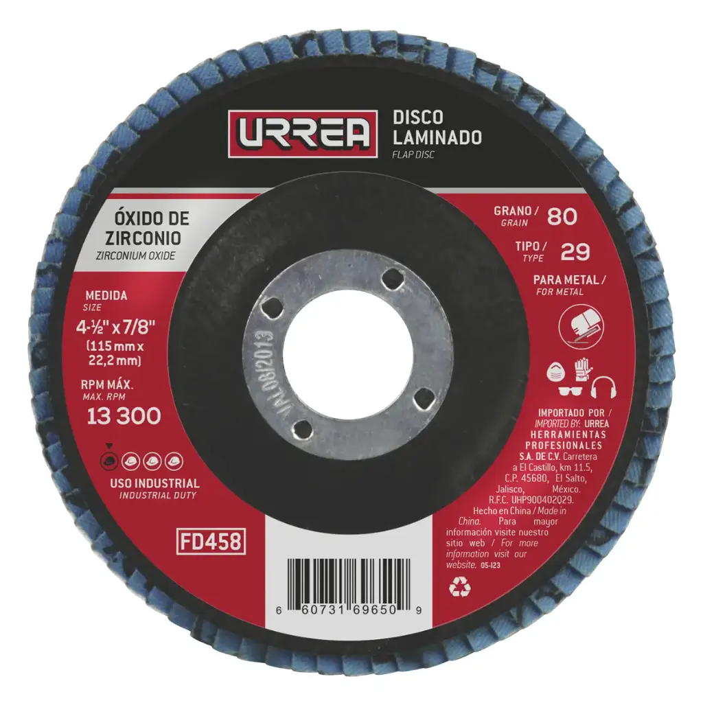 Disco laminado 4-1/2" grano 80