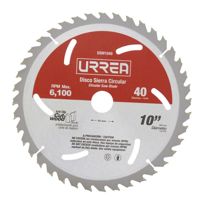 Disco para sierra circular 10" 40 dientes