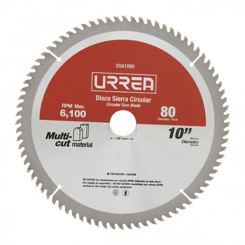 Disco para sierra circular para aluminio 10" 80 dientes 