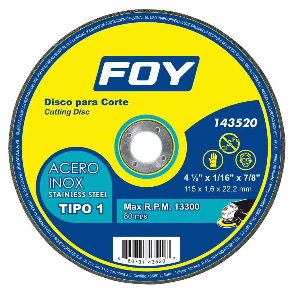 Disco t/1 inox 4-1/2"x1.6mm