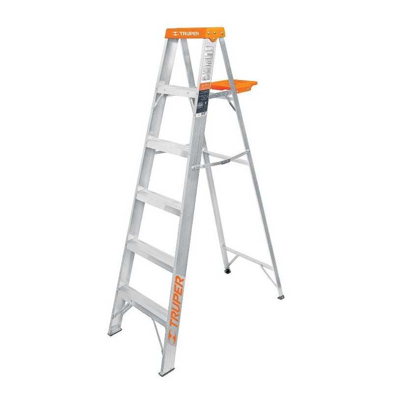 Escalera de tijera tipo II, 9 escalones, con bandeja