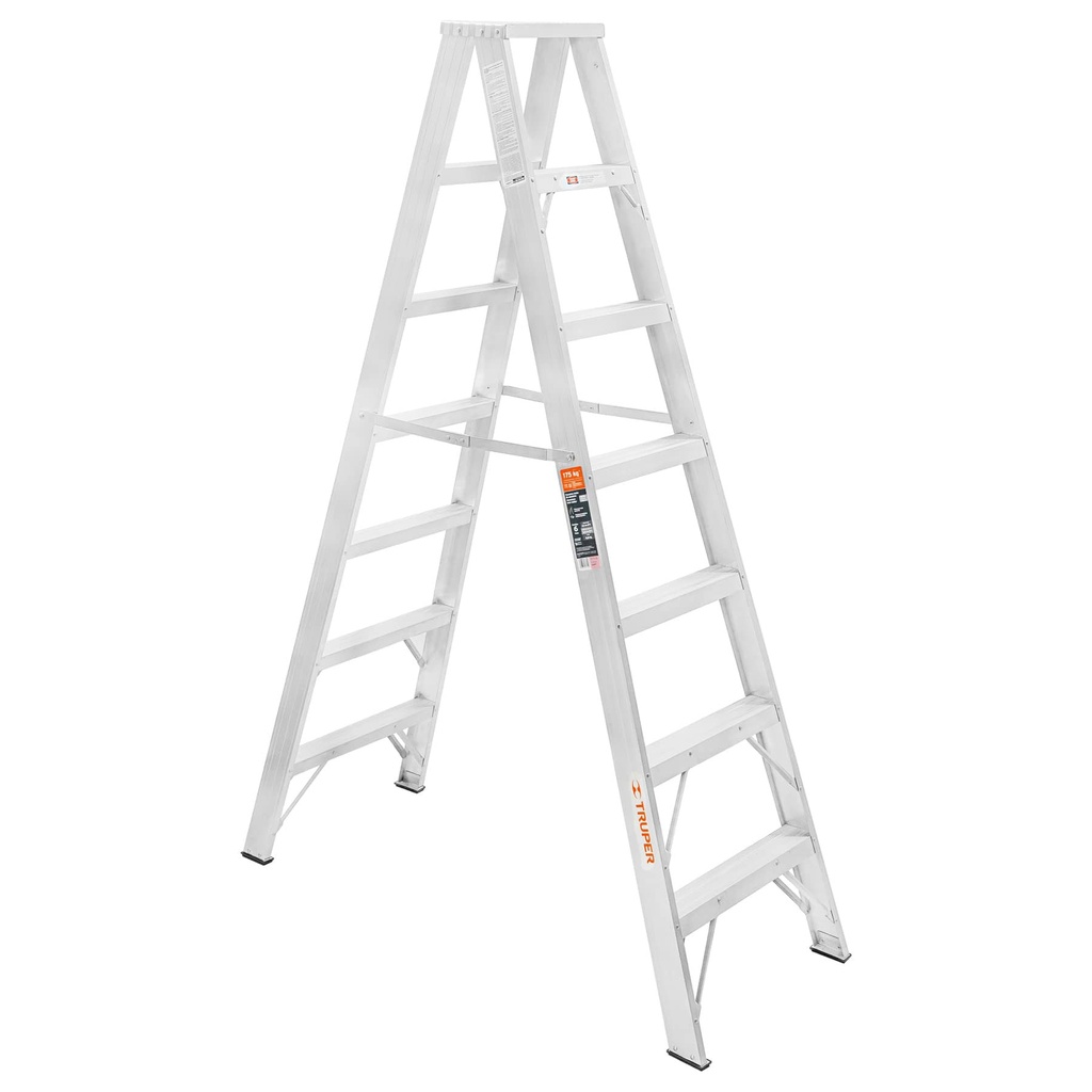 Escalera de tijera, aluminio, tipo ll, 6 escalones