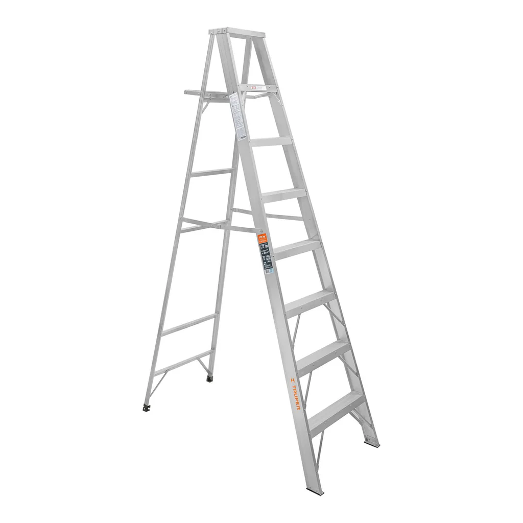 Escalera de tijera, aluminio, tipo ll, 7 escalones