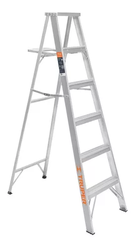 Escalera de tijera, aluminio, tipo ll, 8 escalones