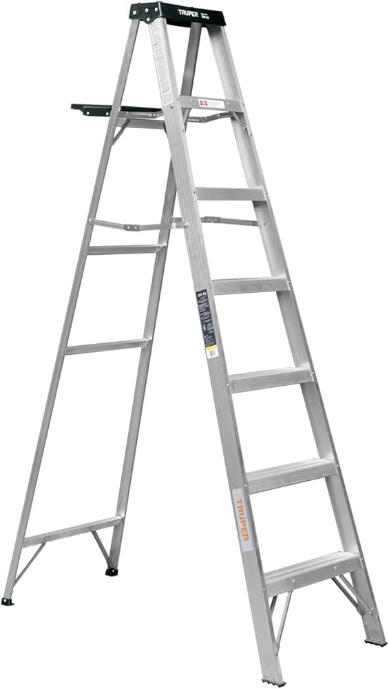 Escalera de tijera, aluminio, tipo lll, 6 escalones