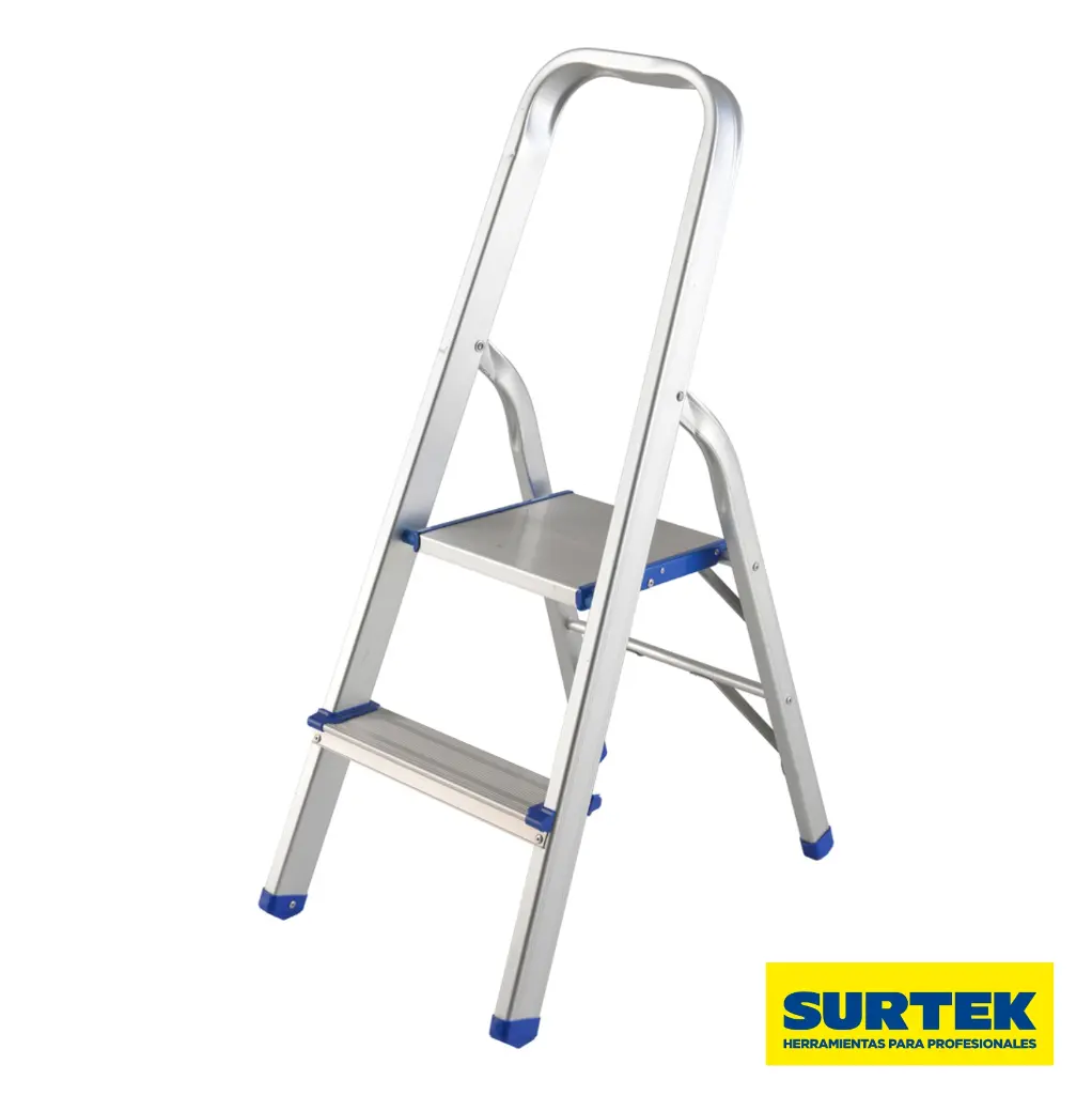 Escalera tipo taburete de aluminio 2 escalones
