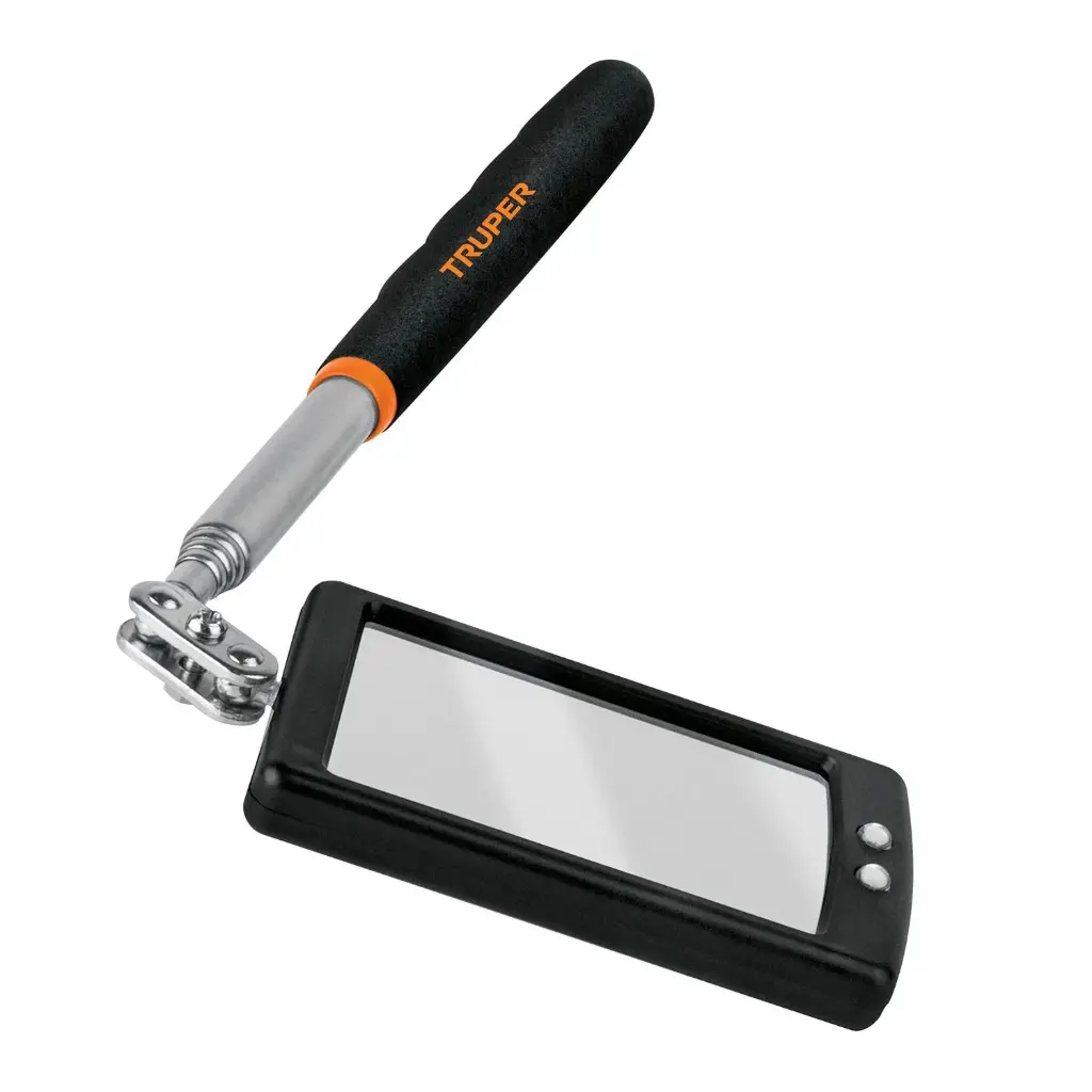 Espejo rectangular telescÛpico de inspecciÛn c/luz LED,5x9cm