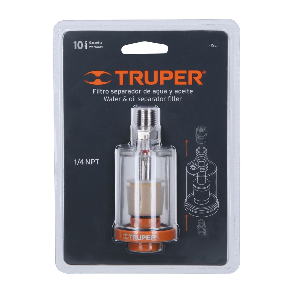 Filtro separador de agua y aceite 1/4" NPT