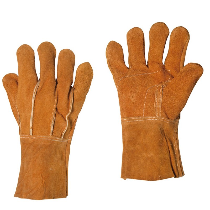 Guantes cortos de carnaza