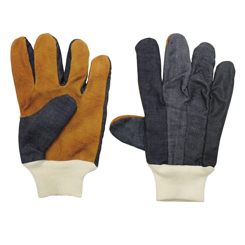 Guantes cortos de carnaza y algodón
