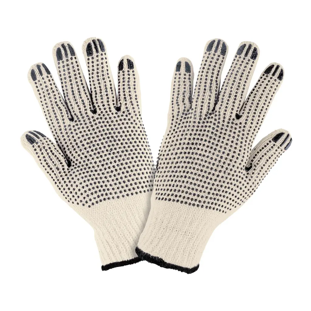 Guantes de algodÛn con puntos de PVC en palma y dorso,Pretul