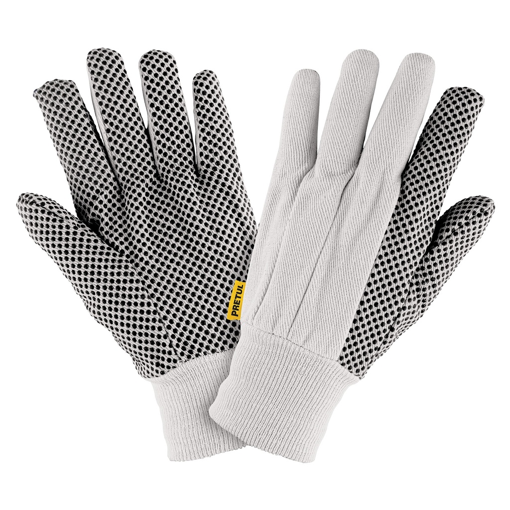 Guantes de algodÛn con puntos PVC en palma, unitalla,Pretul