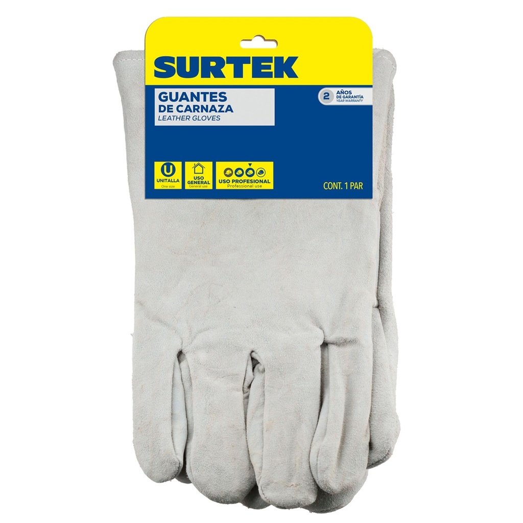 Guantes largos de carnaza