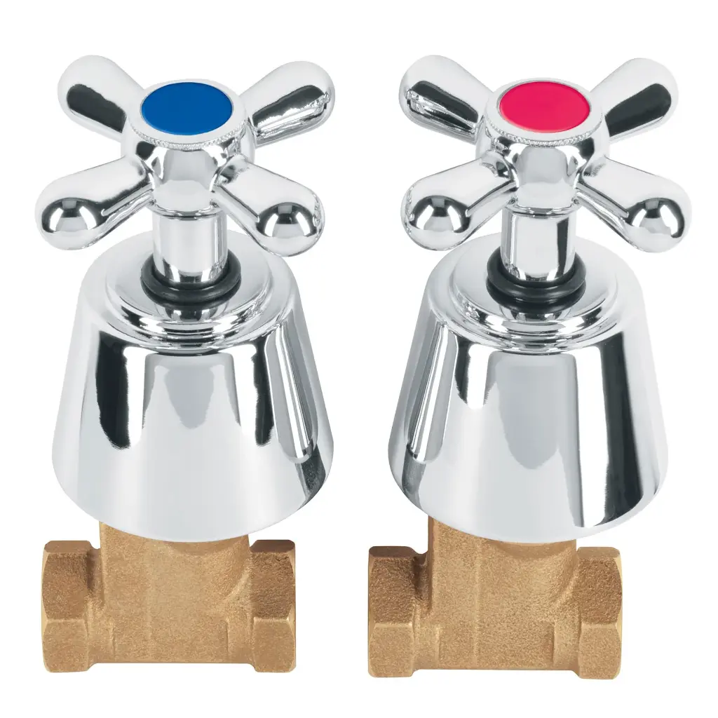 Juego 2 llaves de empotrar, roscables tipo cruceta, Aqua  foset 49796