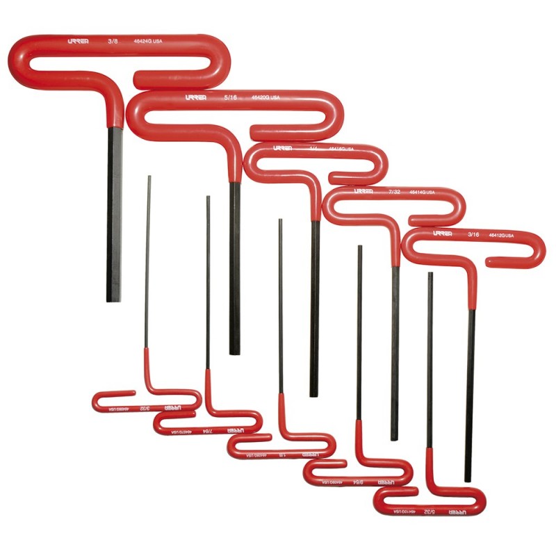 Juego de 10 llaves "T" en pulgadas 6"