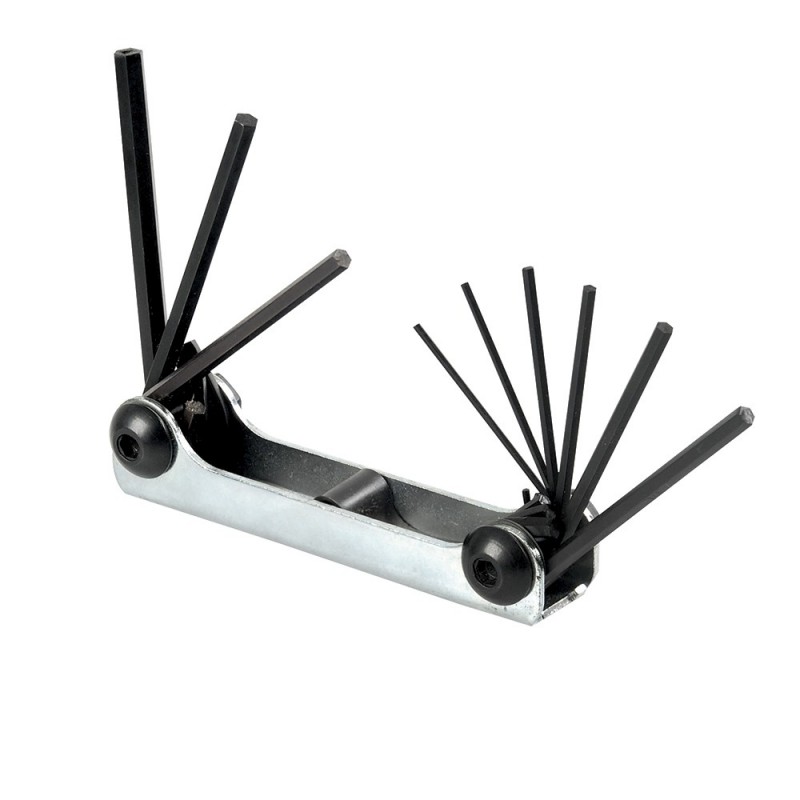 Juego de 9 llaves hexagonales tipo navaja 0.05-3/16"