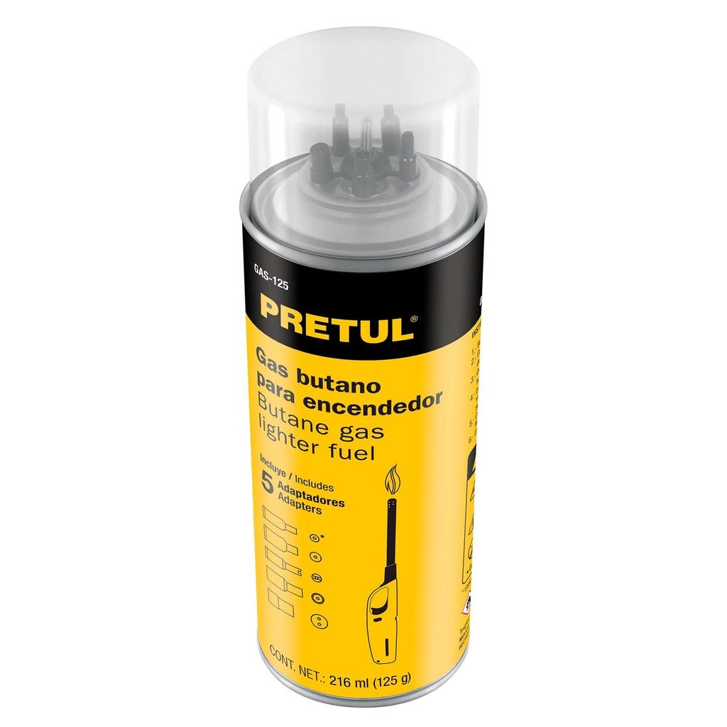 Lata de gas butano para encendedor, 125 ml