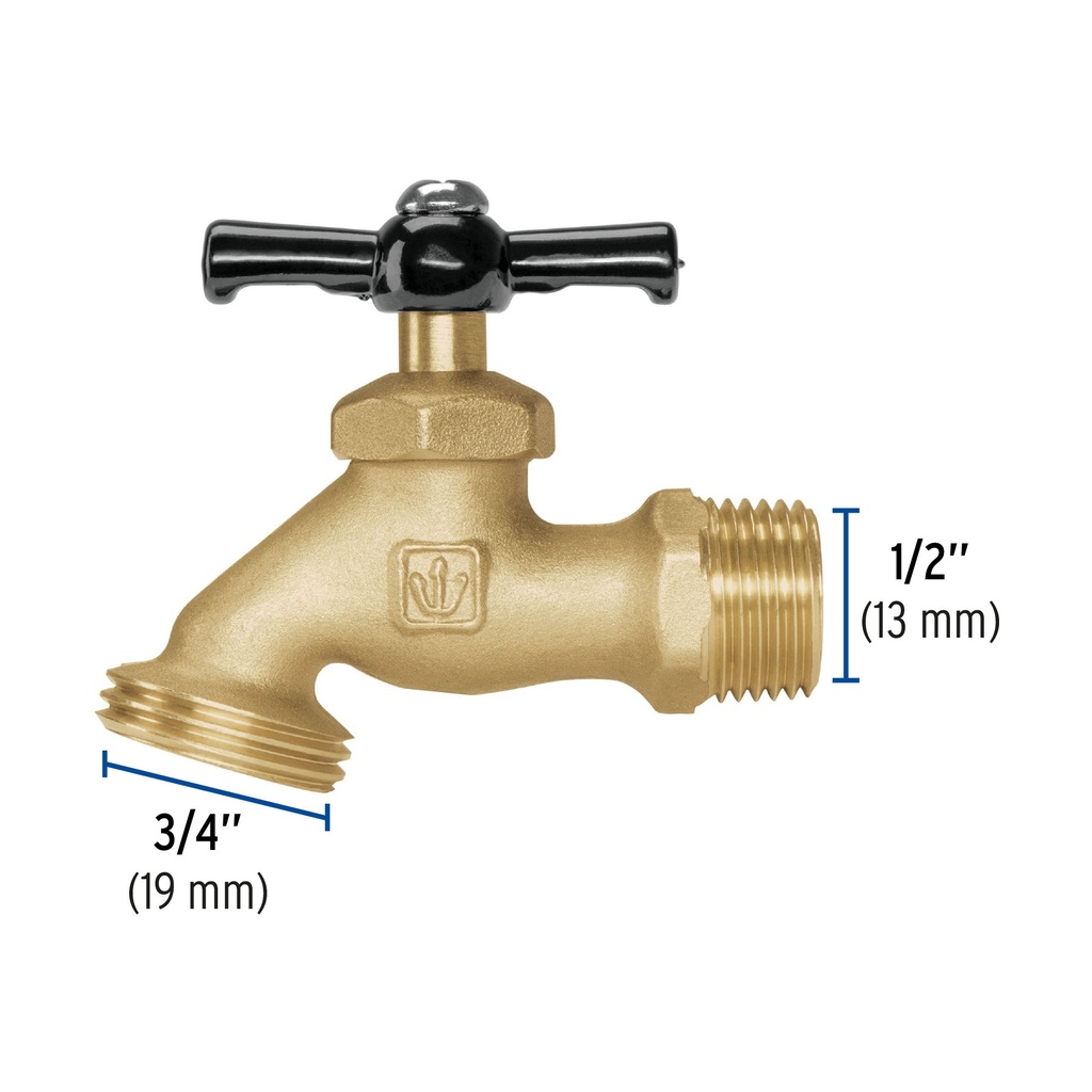 Llave para manguera, latÛn, 100 gr, 1/2', Foset Basic