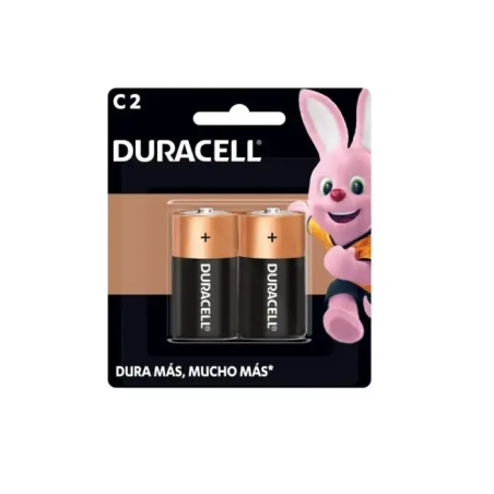 Pila alcalina marca Duracell® C con 2 piezas