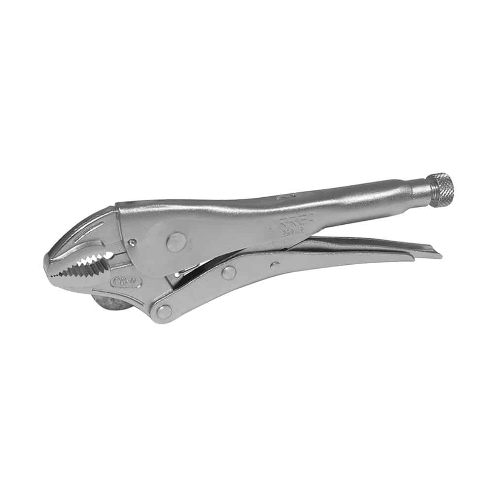 Pinza de presión quijada curva con corta alambre 5" uso industrial