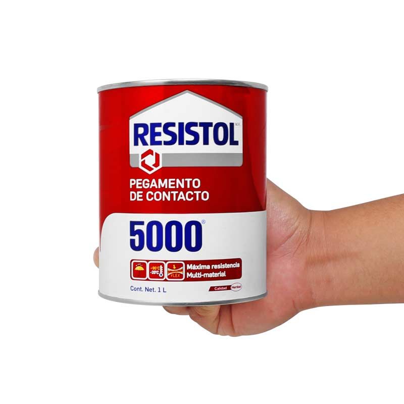 RESISTOL 5000 Pegamento De Contacto 1 Lt (33.81 Oz) Base Solvente Color Amarillo 