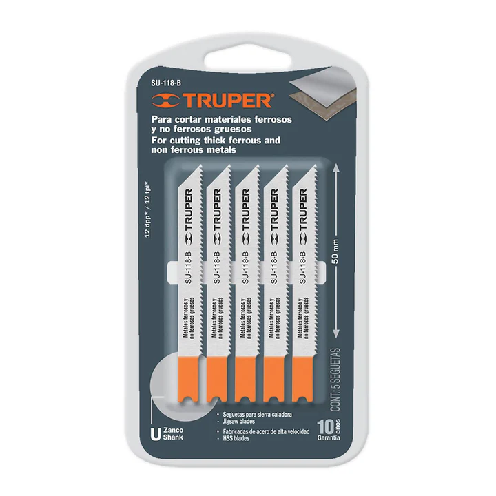 Segueta caladora,cortes curvos madera,zanco t,12dpp,5 pzas
